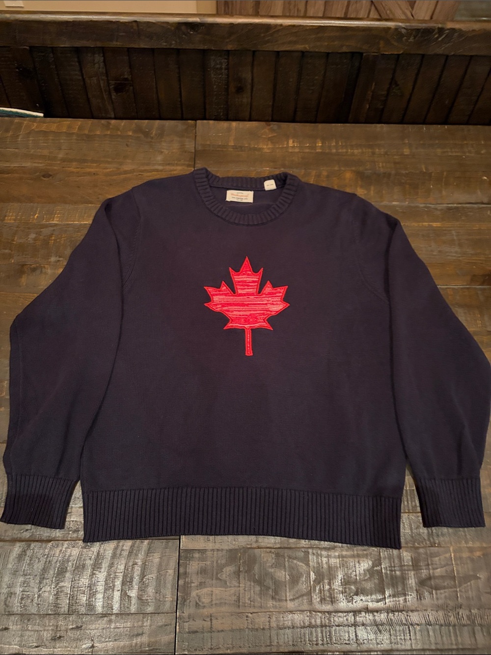 Original weatherproof Vintage Canada Maple Leaf Graphic Pullover Knit Sweater L